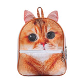 Children 3D Cat Print Schoolbag Backpack Mini Rucksack Shoulder Bag