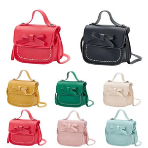 Girls Bowknot Shoulder Bag Crossbody Sling PU Leather Wallet Handbags