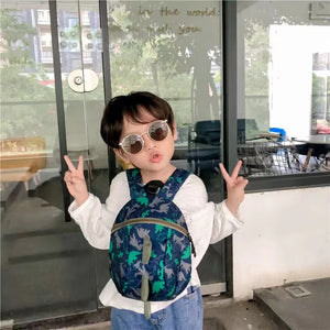 3D Cartoon Dinosaur Kids Backpack with Anti-lost Rope