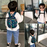 3D Cartoon Dinosaur Kids Backpack with Anti-lost Rope
