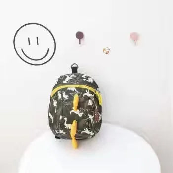 3D Cartoon Dinosaur Kids Backpack with Anti-lost Rope