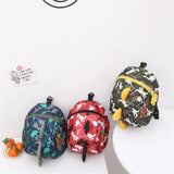 3D Cartoon Dinosaur Kids Backpack with Anti-lost Rope