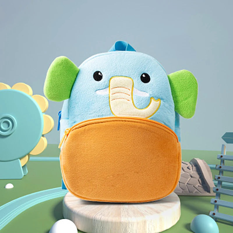 3D Cartoon Print Plush Kids Backpack Kindergarten Boys and Girls School Bags