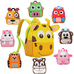 3D Cartoon Plush Kids Backpack for Kindergarten Boys and Girls