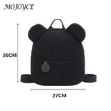 Kids Bear Ear Fleece Backpack for Boys Girls Mini Travel Rucksacks