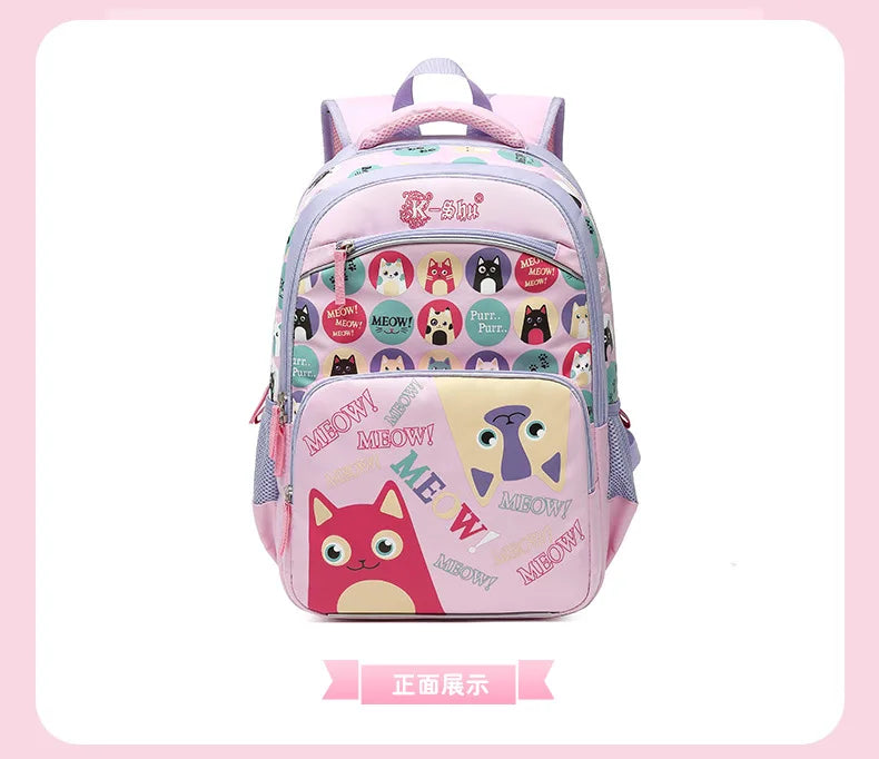 Girls Orthopedic School Bag Pink Cartoon Backpack