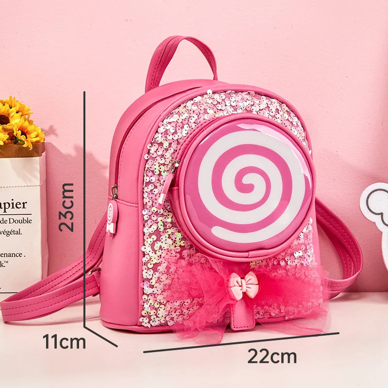 Kids Sequin LED Light Travel Backpack 3D Cartoon Girls School Bags
