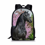 Children's Backpack Flower Horse Prints Pattern Toddler School Book Bags