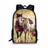 Children's Backpack Flower Horse Prints Pattern Toddler School Book Bags