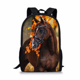 Children's Backpack Flower Horse Prints Pattern Toddler School Book Bags