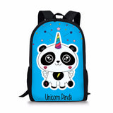 Children's Backpack Panda Unicorn Pattern Students School Bag