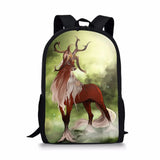 Deer Pattern Kids Backpack Cartoon Animal Girls Travel Backpack