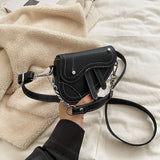 Girls Retro Rivet Saddle Bag Kids Shoulder Handbag