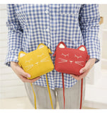 Kids Cat Mini Coin Purse Leather Shoulder Bag