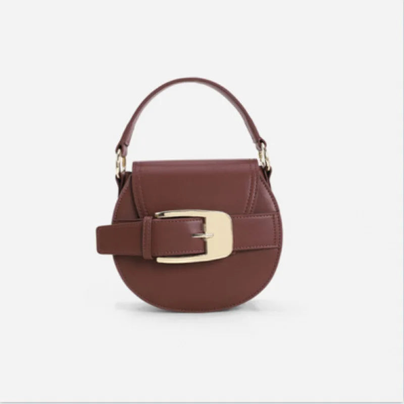 Soft PU Leather Crossbody Bag Circular Shoulder Bag