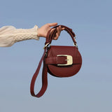 Soft PU Leather Crossbody Bag Circular Shoulder Bag