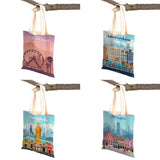 City Map London York Paris Spain Shopper Bags Tote Lady Handbag