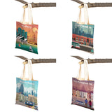 City Map London York Paris Spain Shopper Bags Tote Lady Handbag