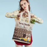 City Map London York Paris Spain Shopper Bags Tote Lady Handbag