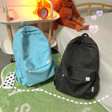 Classic Backpack Women Girls Solid Backpack High School Student Large Capacity