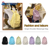 Classic Solid School Bag for Teenager Girls Large Capacity Book Pack