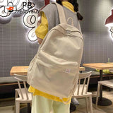 Classic Backpack Women Teenager Girls Solid School Bag College Students Large Ca