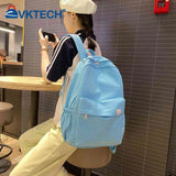 Classic Solid School Bag for Teenager Girls Large Capacity Book Pack