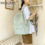 Classic Backpack Women Teenager Girls Solid School Bag Large Capacity Book Pack