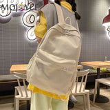 Classic Backpack Women Teenager Girls Solid School Bag Large Capacity Book Pack