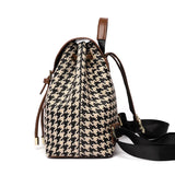 Checkered Backpack Large Capacity Ladies Schoolbag