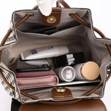 Checkered Backpack Large Capacity Ladies Schoolbag
