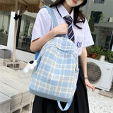 Classic Pleated Nylon Retro Schoolbag Female Zipper Backpack