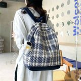 Classic Pleated Nylon Retro Schoolbag Female Zipper Backpack