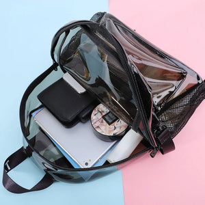 Clear PVC Women Backpack Transparent Solid Backpack