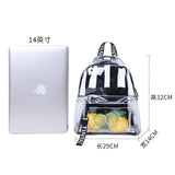 Clear PVC Women Backpack Transparent Solid Backpack Travel School Bag