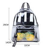 Clear PVC Women Backpack Transparent Solid Backpack Travel School Bag