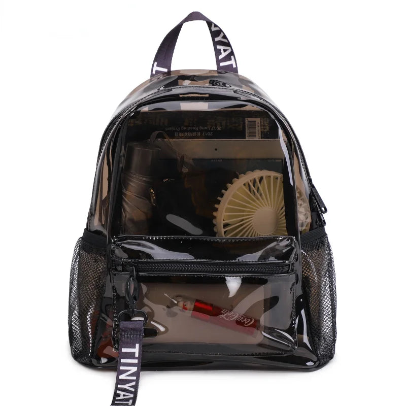 Clear PVC Women Backpack Transparent Solid Backpack
