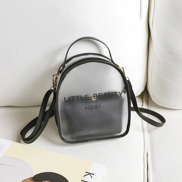 Clear PVC Women Backpack Transparent School Bag Girls