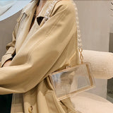 Clear Acrylic Women Handbag Chain Messenger Bag