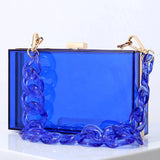 Clear Acrylic Women Handbag Chain Messenger Bag