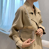 Clear Acrylic Women Handbag Chain Messenger Bag