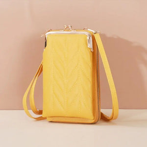 Clip Phone Pocket Shoulder Bag Women PU Leather Crossbody Bag