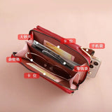 Clip Phone Pocket Shoulder Bag Women PU Leather Crossbody Bag