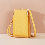 Clip Phone Pocket Shoulder Bag Women PU Leather Crossbody Bag