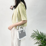 Houndstooth Print Shoulder Bag Women Casual Small Handbags Crossbody Bags