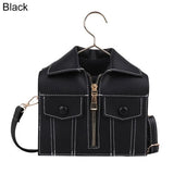 Retro PU Leather Shoulder Bag Funny Coat Hanger Design