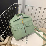 Retro PU Leather Shoulder Bag Funny Coat Hanger Design