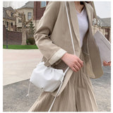 Cloud Bag Lady Messenger Pleated Shoulder Bag Solid Drawstring Zipper