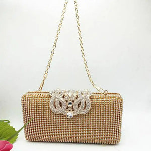 Crown Rhinestones Evening Bag Wedding Lady Purse Mini Shoulder Handbag