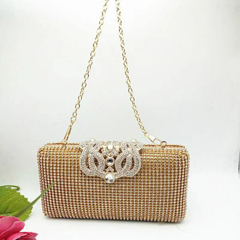 Crown Rhinestones Evening Bag Wedding Lady Purse Mini Shoulder Handbag